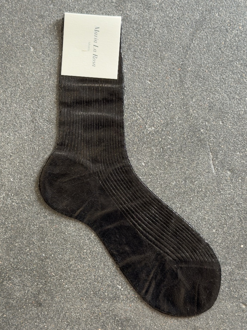 Maria La Rosa Laminated Silk Socks in Black